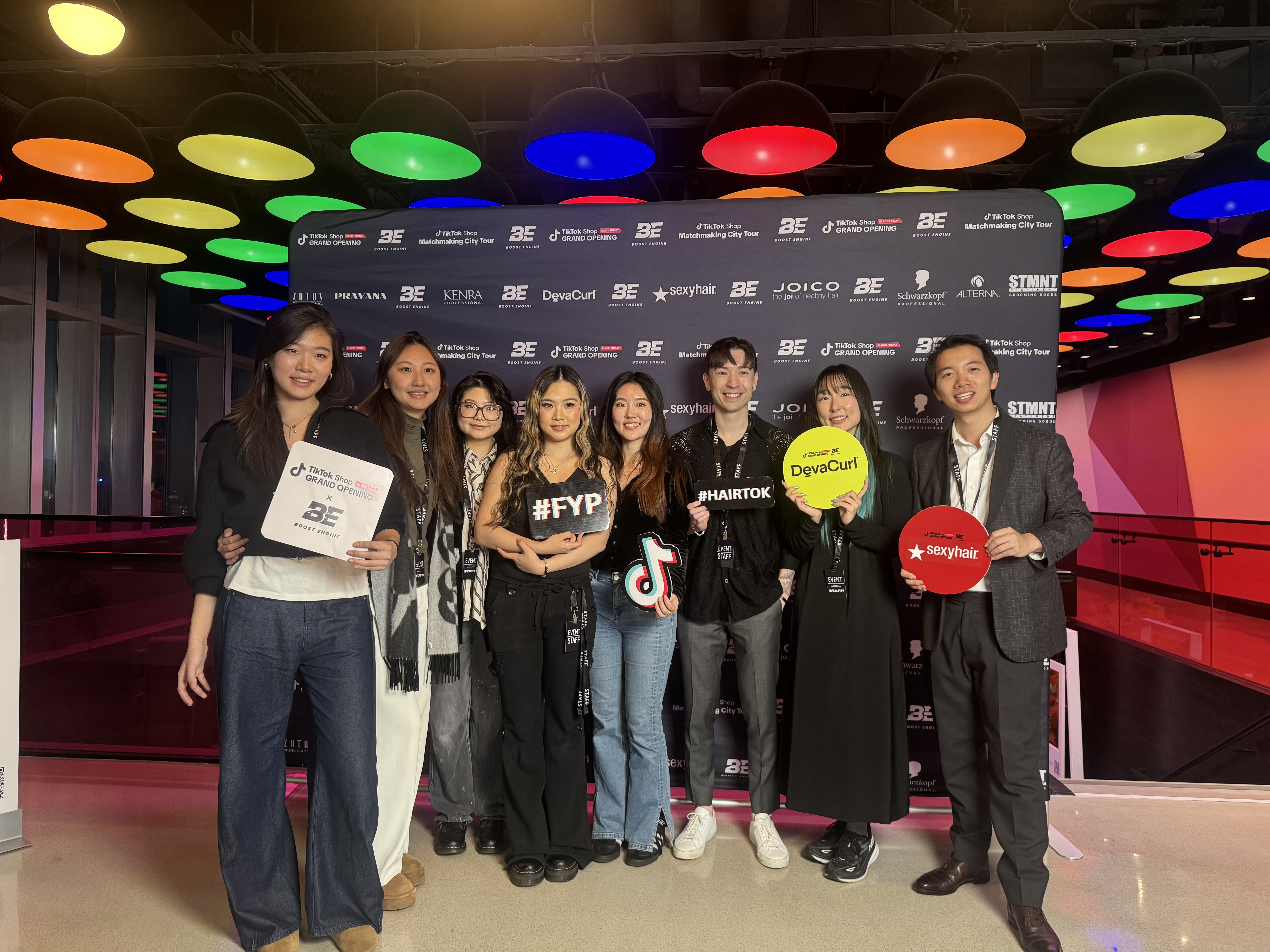 Team group photo at a TikTok Shop event